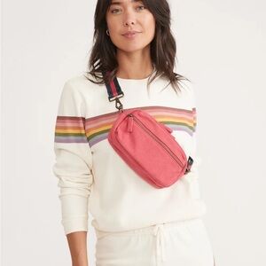 pink corduroy marine layer belt bag